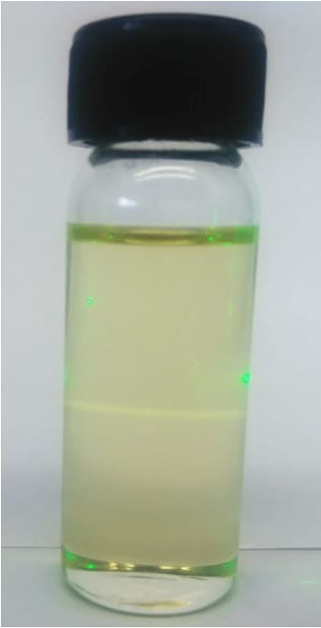 Base fluid vial without visible laser scattering